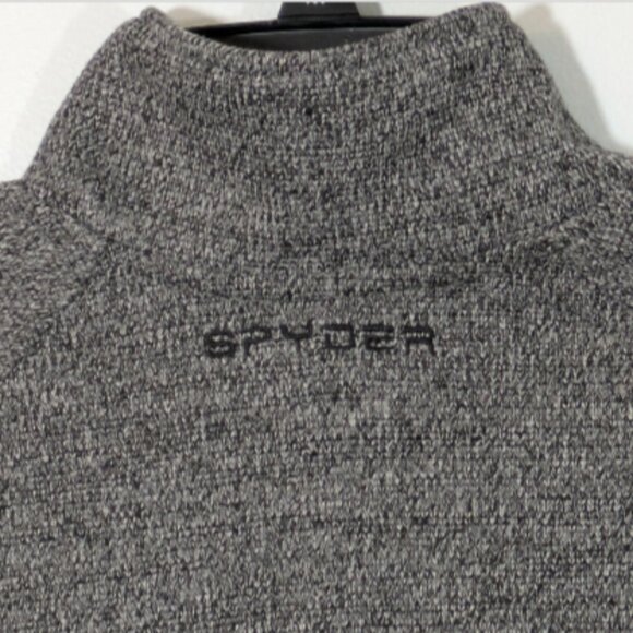 Spyder Men's Full Zip Knit Jacket Waffle Knit Gray & Black Size M - Picture 5 of 6